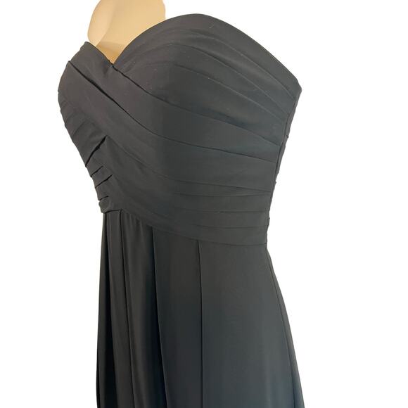 Bill Levkoff Strapless Formal Gown Dress 2 Wedding MOB Black Tie Bridesmaid - Picture 7 of 10